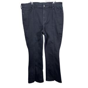 American Eagle Next Level Skinny Kick Jeans Womens 20 Black High Rise Raw Hem